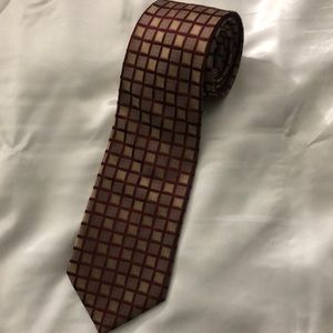 Joseph & Feiss 100% silk red and gold men’s necktie